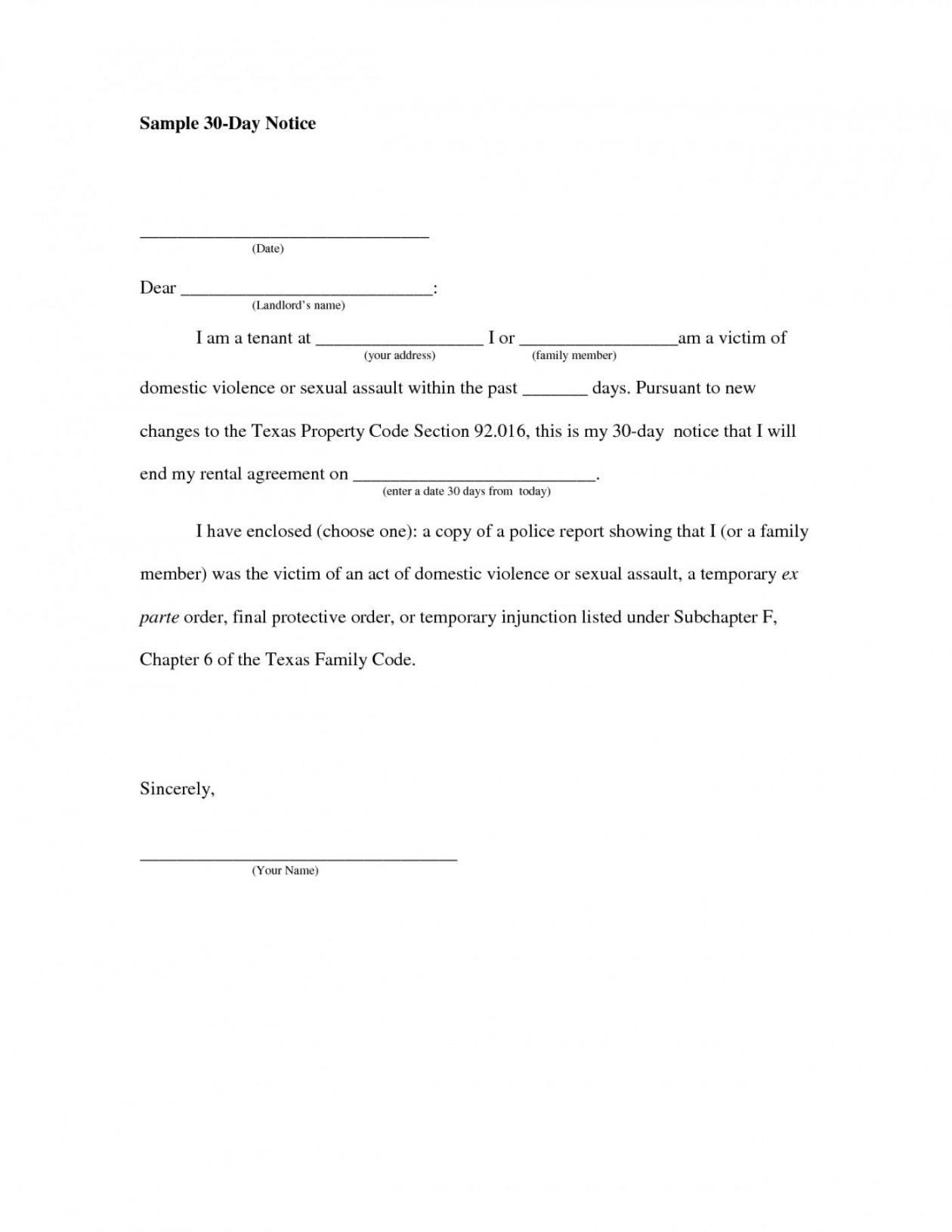 Get Our Example Of Template For 30 Days Notice To Landlord with Moving Out Notice Letter Template