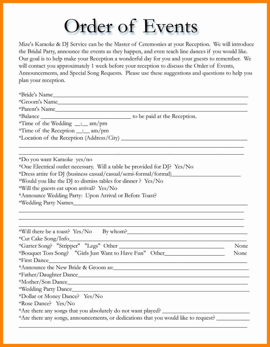 Ideadhezzdj On Wedding | Wedding Reception Timeline intended for Wedding Party Itinerary Template