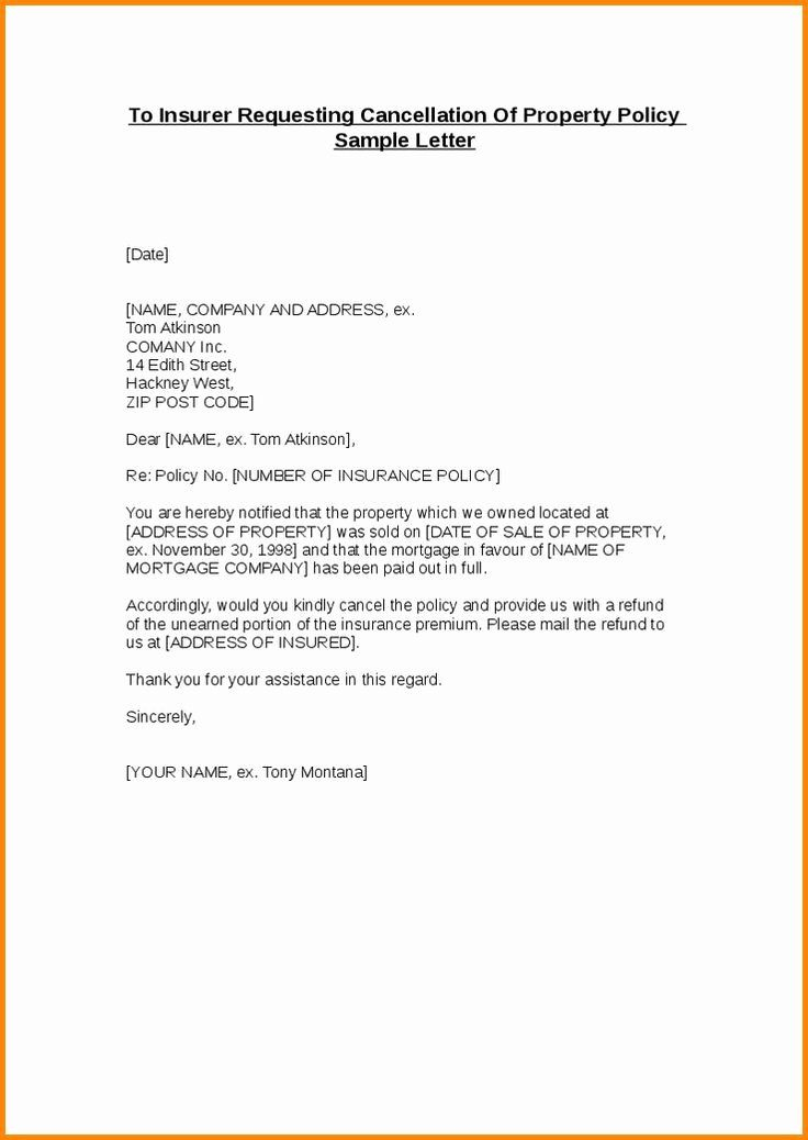 Insurance Cancellation Letter Template Inspirational The with Insurance Cancellation Letter Template