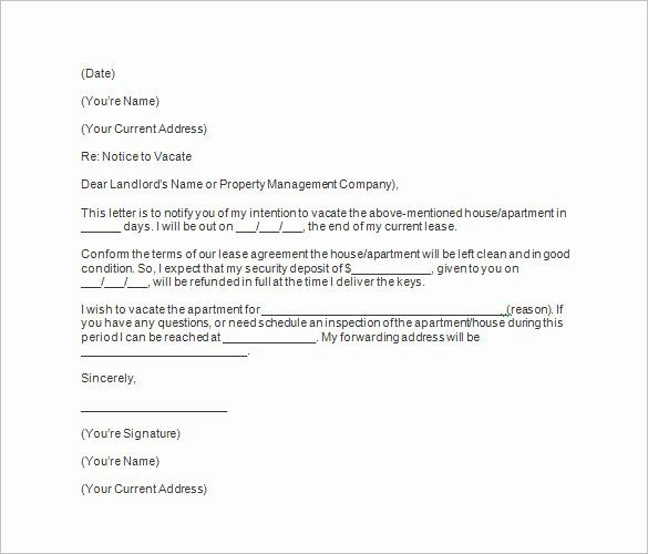 Letter For Tenant To Move Out Elegant 20 Notice To Vacate for Moving Out Notice Letter Template