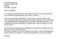 Sample Credit Report Dispute Letter | Dispute Credit in Investor Update Letter Template