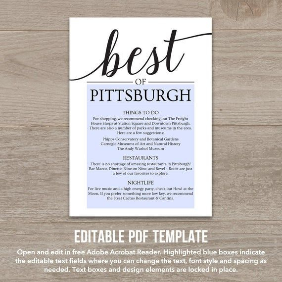 Things To Do Wedding Itinerary Template / Destination for Wedding Welcome Bag Itinerary Template