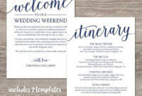 Wedding Itinerary Template / Navy Wedding Welcome Note intended for Destination Wedding Welcome Letter Template
