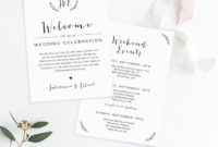 Wedding Itinerary & Welcome Letter Template Welcome Bag with Wedding Welcome Bag Itinerary Template