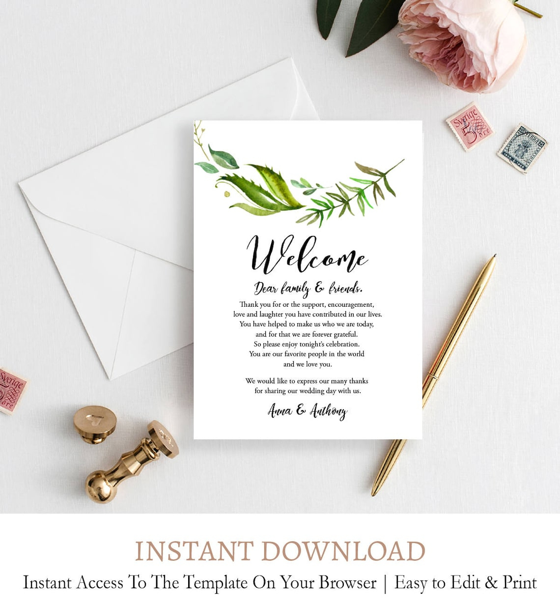Wedding Weekend Itinerary Template Welcome Bag Tag Note | Etsy inside Wedding Welcome Bag Itinerary Template