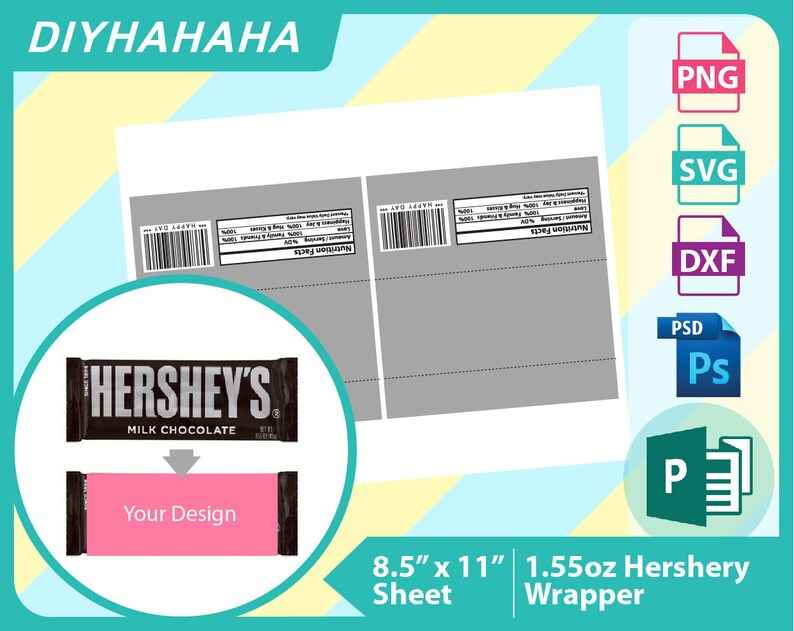 1.55Oz Hershey Candy Bar Wrapper Template Blank Template in Blank Candy Bar Wrapper Template