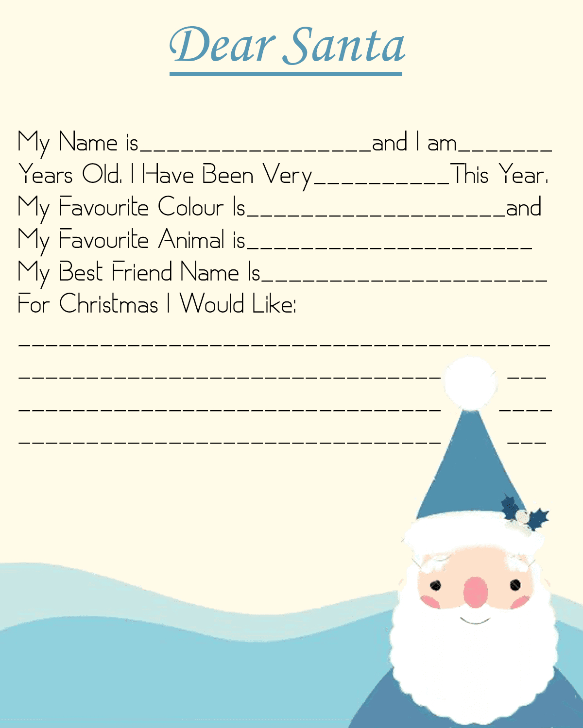 10+ Free Blank Printable Santa Letter Template | Howtowiki intended for Blank Letter From Santa Template