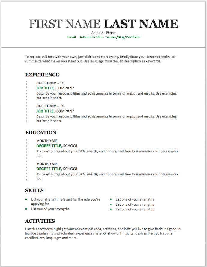 29 Free Resume Templates For Microsoft Word (&amp; How To Make inside Free Blank Cv Template Download