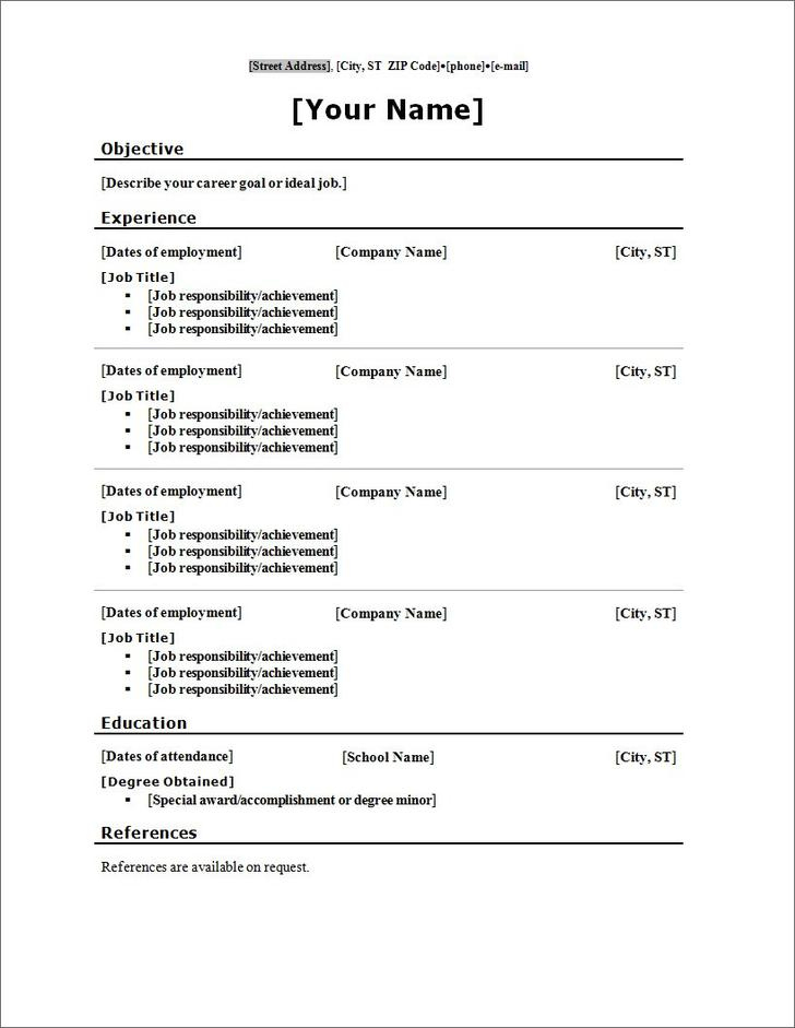 30+ Blank Resume Templates Free Download inside Free Blank Cv Template Download