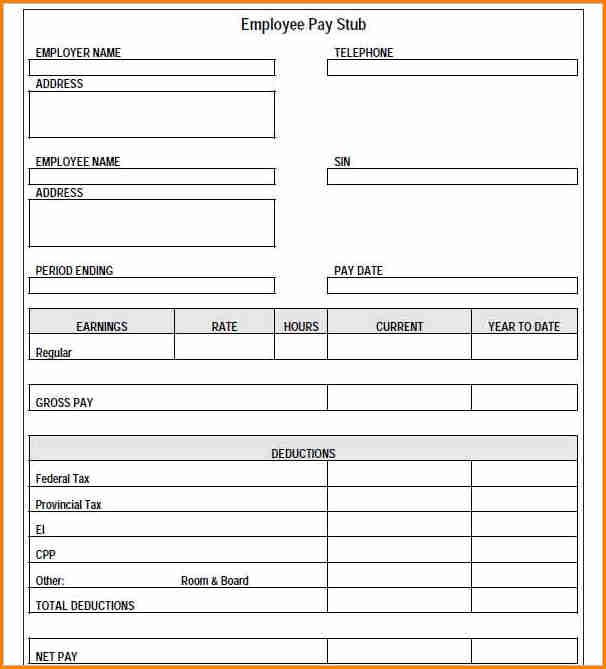 5+ Blank Payroll Check Template - Simple Salary Slip pertaining to Blank Payslip Template