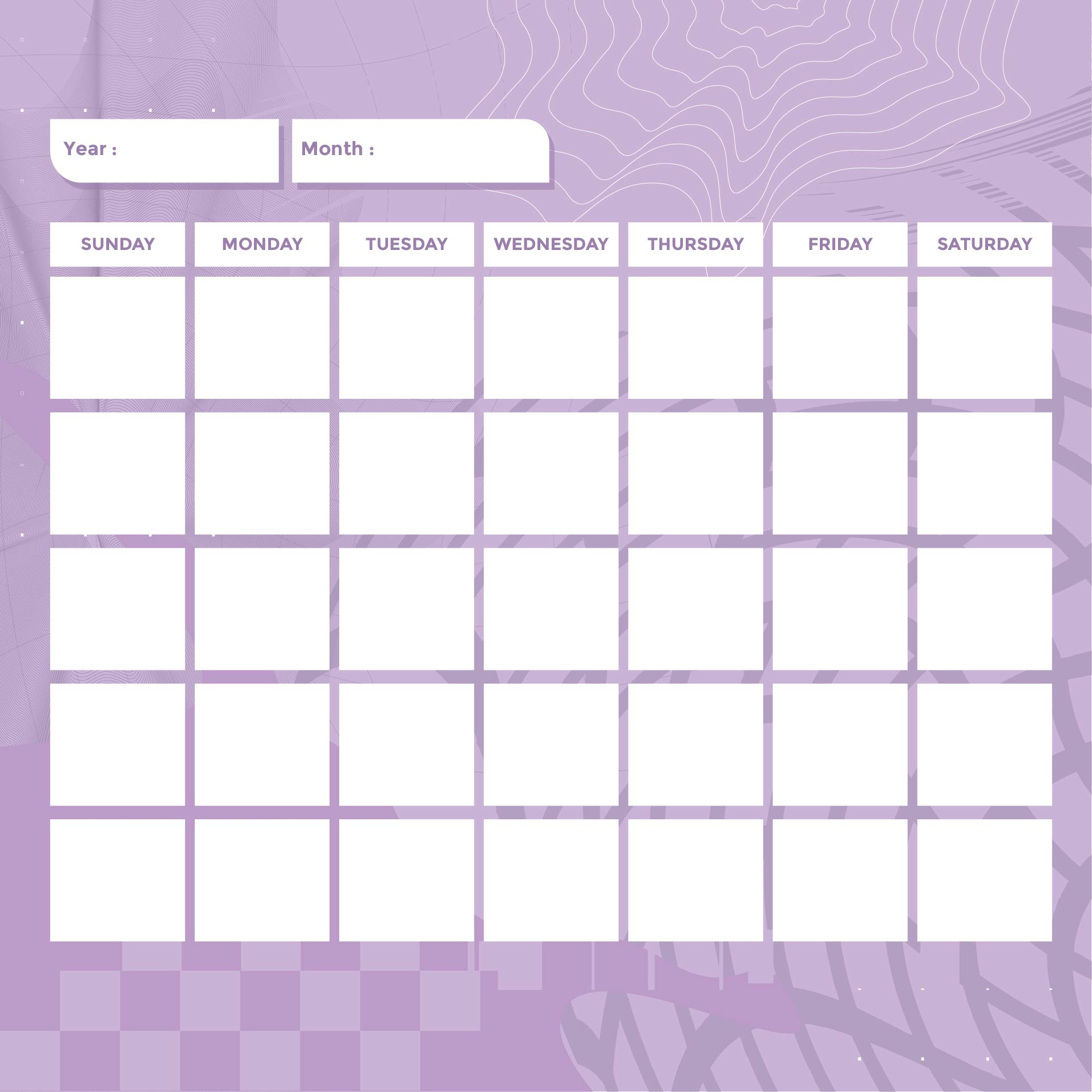 8 Best Monthly Calendar Printable - Printablee within Blank Activity Calendar Template