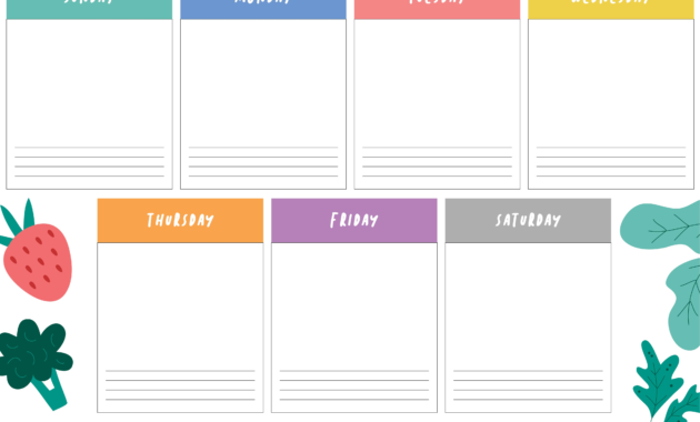 9 Best Weekly Planner Printable - Printablee intended for Blank Activity Calendar Template