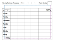 A2 Psychology: Revision Timetable Template with Blank Revision Timetable Template