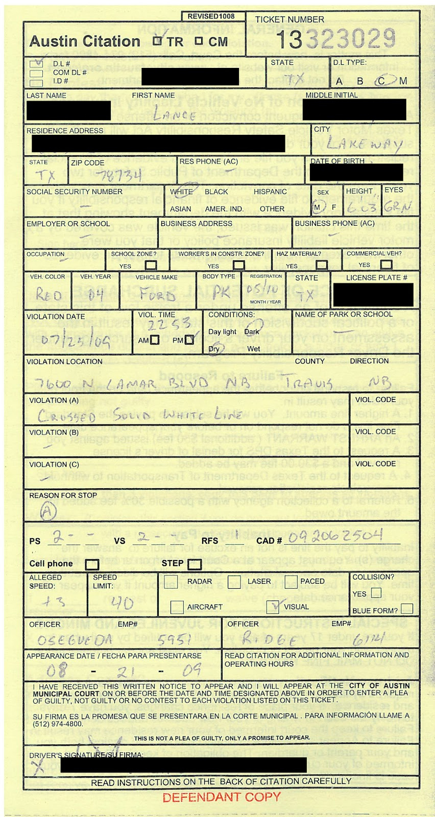 Be In The Know: Dealing With Police Officers &quot;The Ticket in Blank Speeding Ticket Template