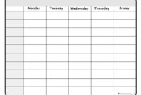 Best One Week Calendar Printable Blank with regard to Blank One Month Calendar Template