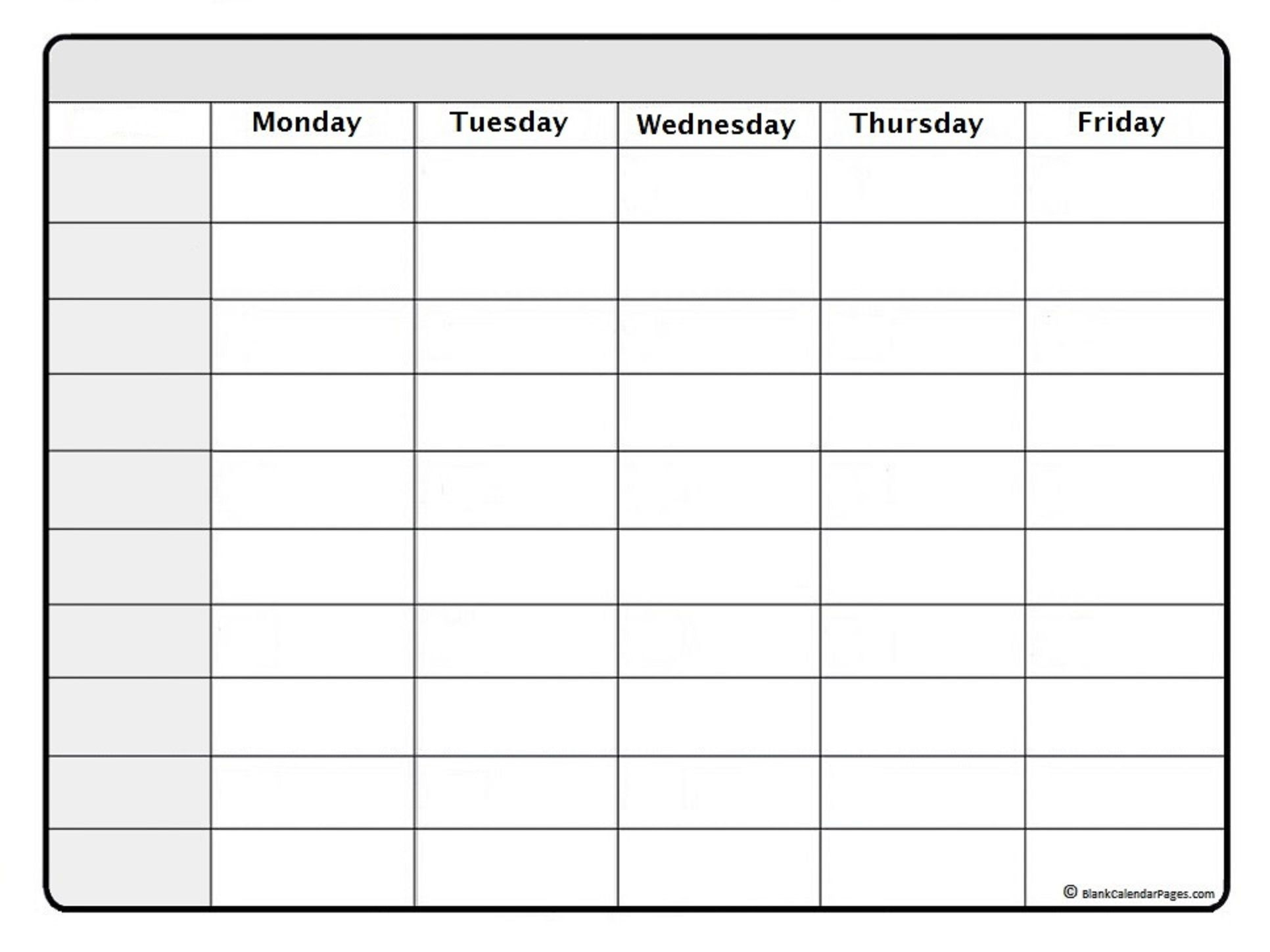 Best One Week Calendar Printable Blank with regard to Blank One Month Calendar Template