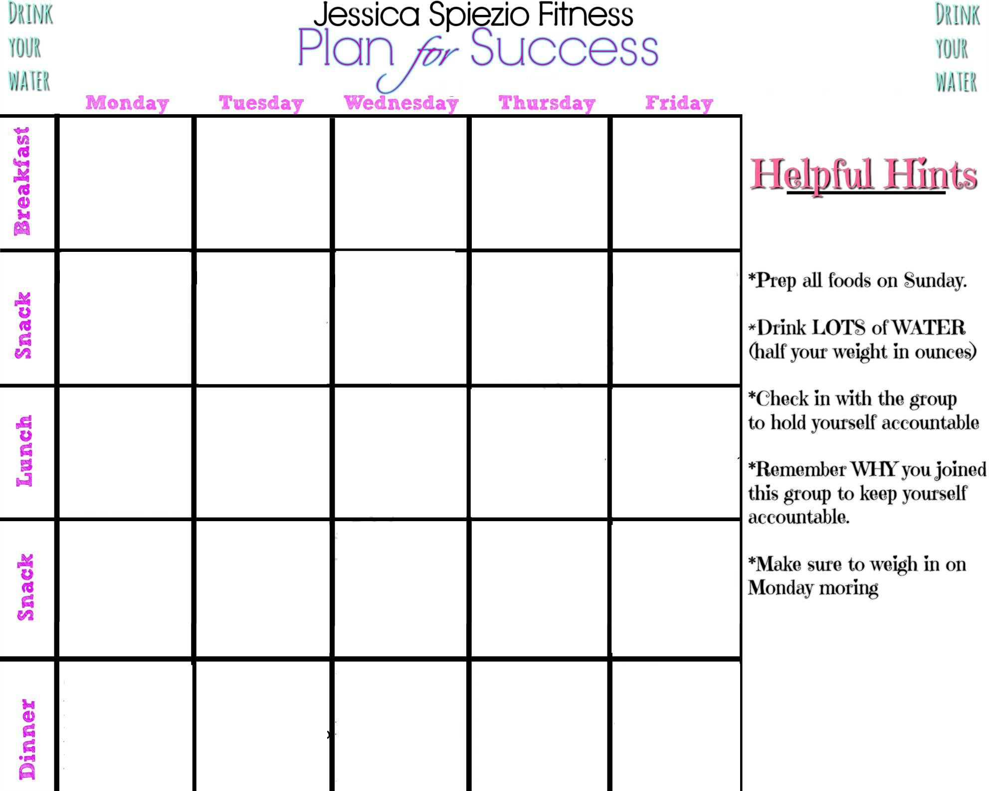 Blank 5 Day Meal Plan | How To Plan, 5 Day Meal Plan, Meal with Blank Meal Plan Template