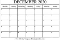 Blank December 2020 Calendar Printable – Calep.midnightpig pertaining to Full Page Blank Calendar Template