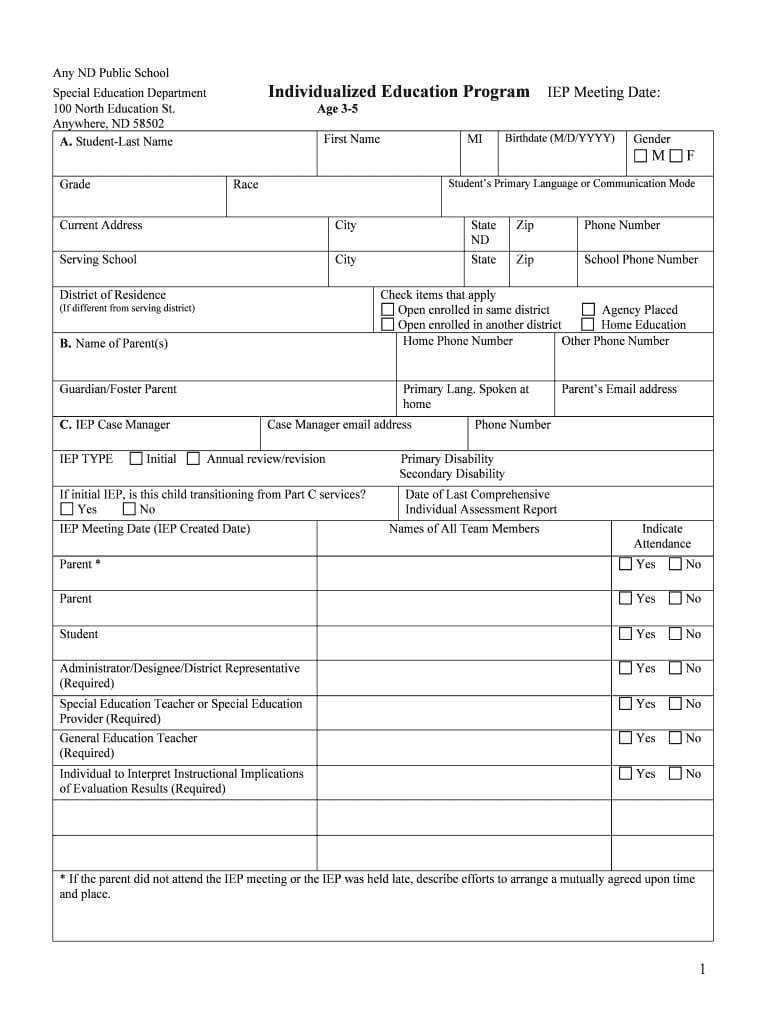 Blank Iep Template - Professional Template Examples in Blank Iep Template