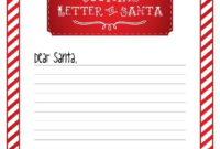 Blank Letter From Santa Template (3) – Templates Example regarding Blank Letter From Santa Template