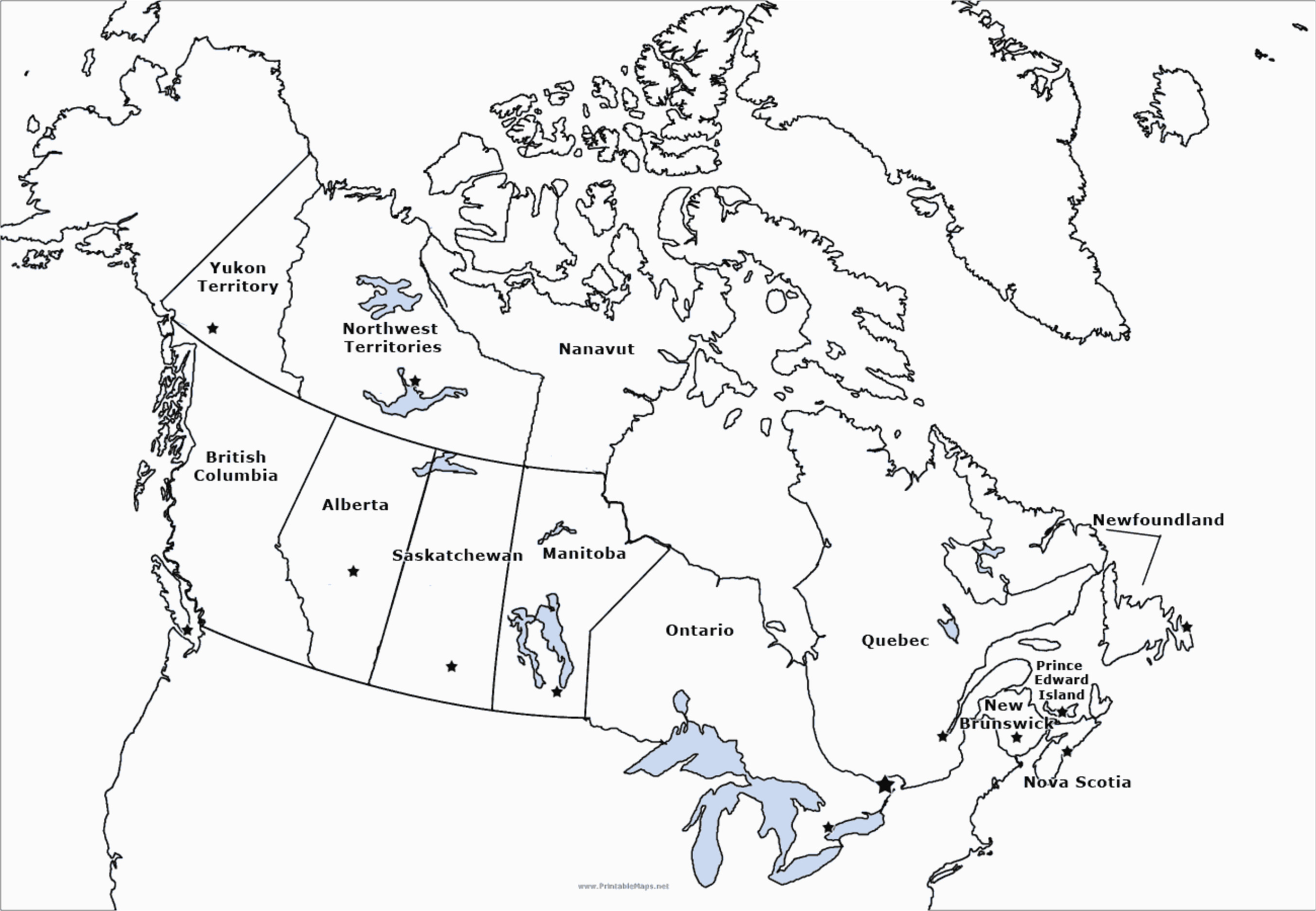 Blank Map Of Canada With Capital Cities pertaining to Blank City Map Template