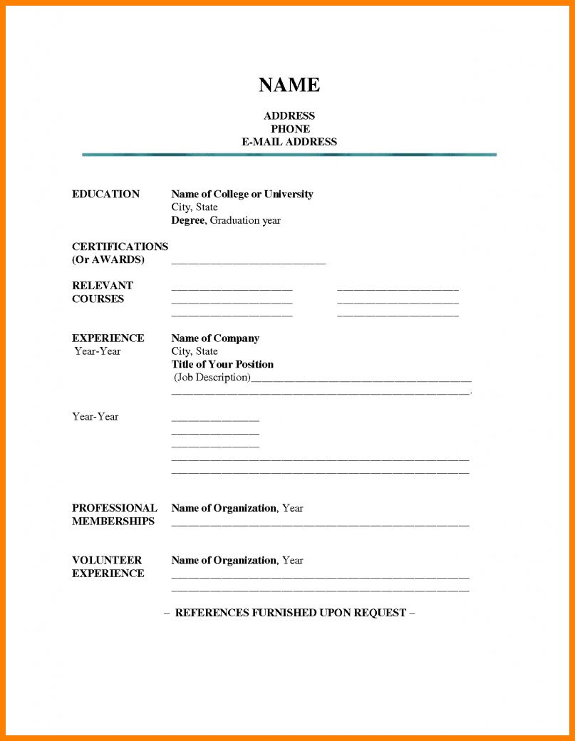 Blank Resume Template Google Docs | Resume Template for Free Blank Cv Template Download