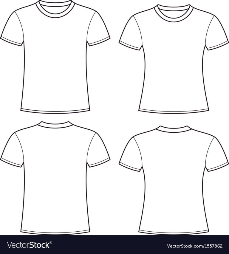 Blank T-Shirts Template Royalty Free Vector Image intended for Blank ...