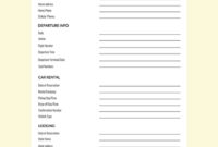 Blank Travel Itinerary in Blank Trip Itinerary Template