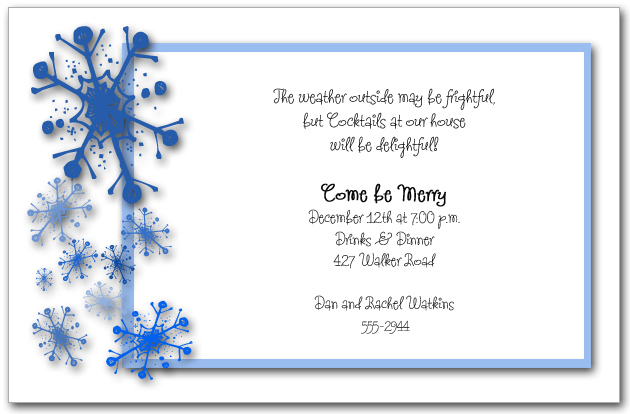 Blue Snowflakes Invitation, Snowflakes Holiday Invitation with regard to Blank Snowflake Template