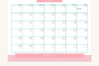 Calendar Planner Grid Month At A Glance Printable Editable with Month At A Glance Blank Calendar Template