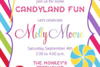 Candyland Candy Shop Invitation Printable throughout Blank Candyland Template