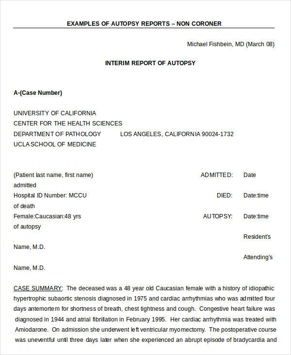 Coroner'S Report Template | Professional Templates with Blank Autopsy Report Template
