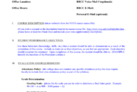 Course Syllabus Template - Blue Ridge Community College for Blank Syllabus Template