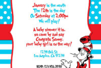 Custom Dr. Seuss Themed (Printable Digital) Baby Shower for Blank Cat In The Hat Template