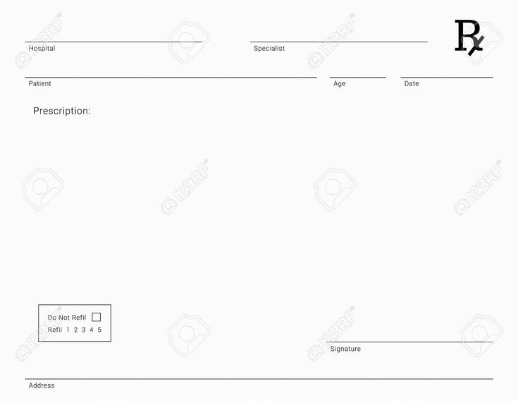 Doctor'S Rx Pad Template. Blank Medical Prescription Form in Blank Prescription Pad Template