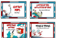 Dr. Seuss/Cat In The Hat Buffet Menu Cards | Dr Seuss intended for Blank Cat In The Hat Template