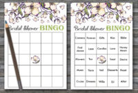 Floral Bridal Shower Bingo, Watercolor Flowers Bridal throughout Blank Bridal Shower Bingo Template