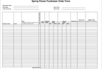 Flower Fundraiser Order Forms Template | Besttemplates123 for Blank Table Of Contents Template Pdf