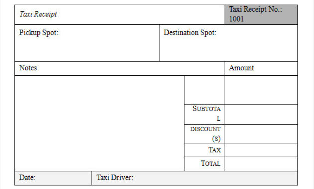 Free 18+ Taxi Receipt Templates In Google Docs | Google for Blank Taxi Receipt Template