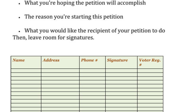 Free Petition Templates (20+ Templates For Word | Excel) within Blank Petition Template