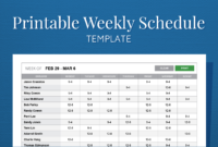 Free Printable Weekly Work Schedule Template For Employee pertaining to Blank Monthly Work Schedule Template
