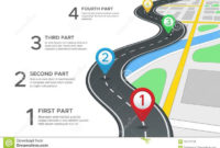 Highway Road Infographic. Street Roads Map, Gps Navigation for Blank Road Map Template
