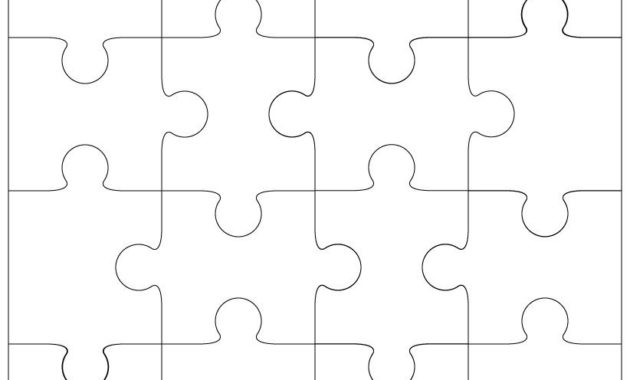 Large Blank Puzzle Pieces Template With 3 Piece Jigsaw within Blank Jigsaw Piece Template