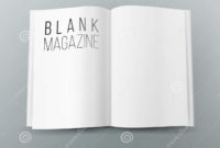 Open Magazine Spread Blank Vector. 3D Realistic Template pertaining to Blank Magazine Spread Template