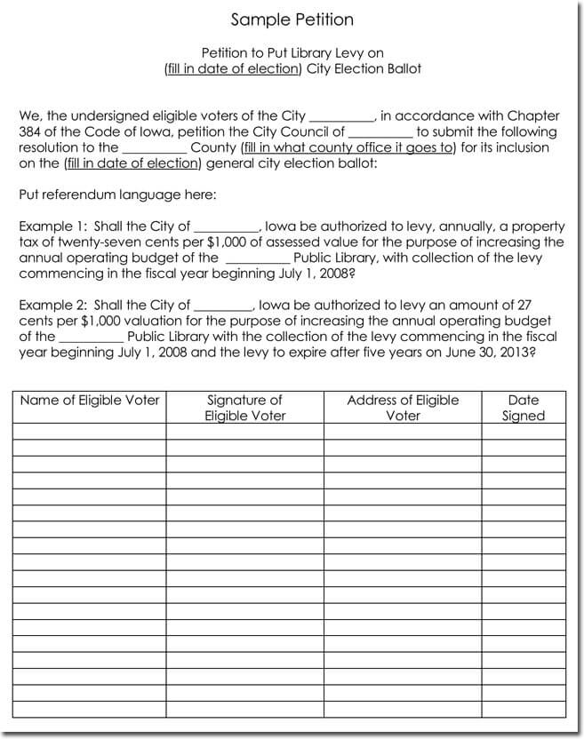 Petition Templates - Create Your Own Petition With 20 within Blank Petition Template