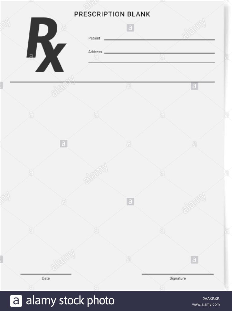 Prescription Pad Black And White Stock Photos &amp; Images pertaining to Blank Prescription Pad Template