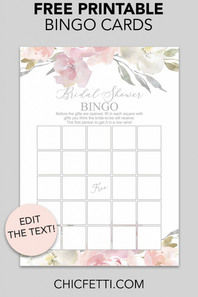 Printable Blank Bridal Shower Bingo Cards | Printable Card with regard to Blank Bridal Shower Bingo Template