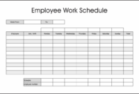 Printable+Employee+Work+Schedule+Template In 2020 within Blank Monthly Work Schedule Template