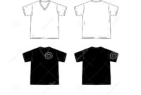 Set Of Blank V-Neck T-Shirt Design Template Hand Drawn for Blank V Neck T Shirt Template