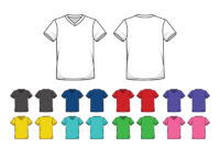 Set Of Colored V-Neck Shirts Templates 154673 - Download inside Blank V Neck T Shirt Template